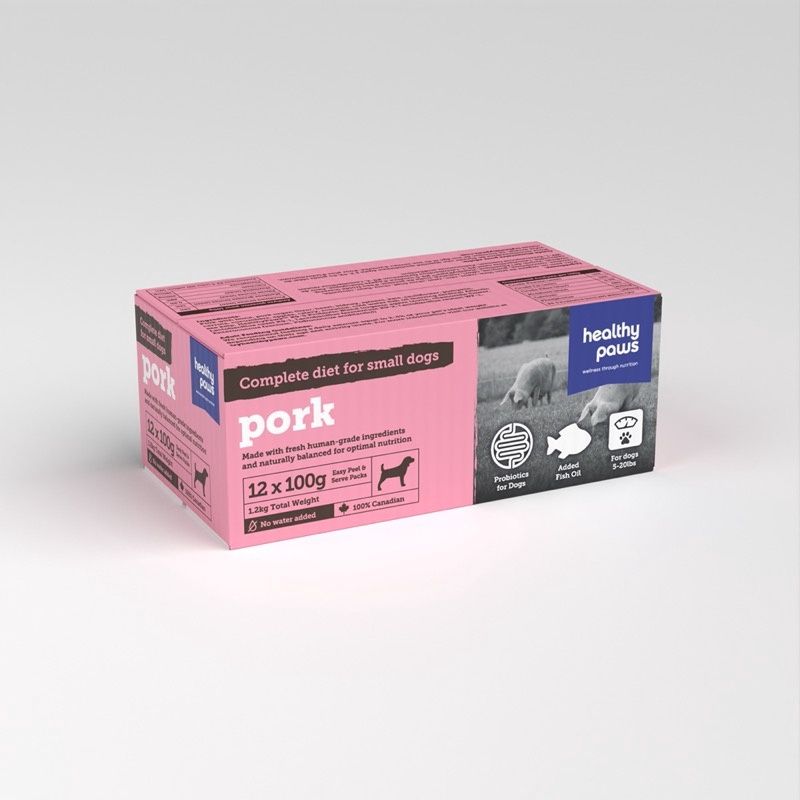 Healthy Paws-Pork for Small Dogs Complete 12x100gr