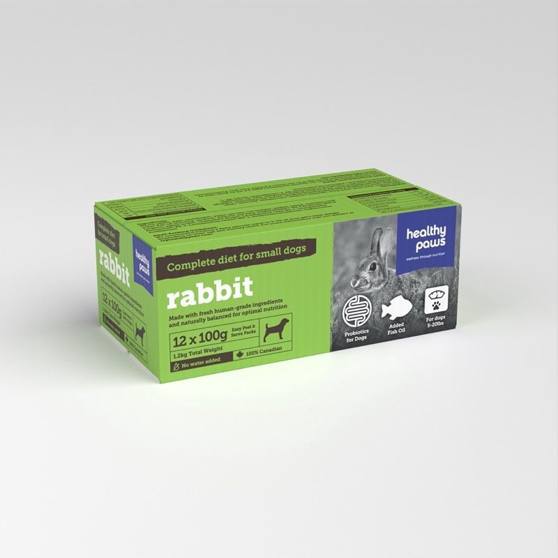 Healthy Paws-Rabbit for Small Dogs Complete 12x100g