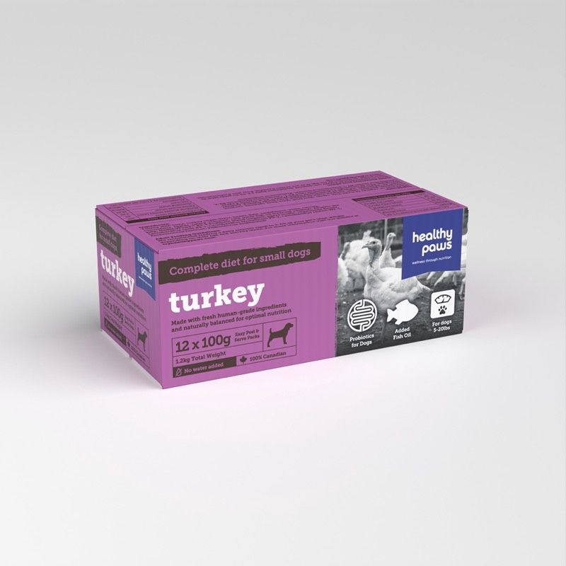 Healthy Paws-Turkey for Small Dogs Complete 12x100g