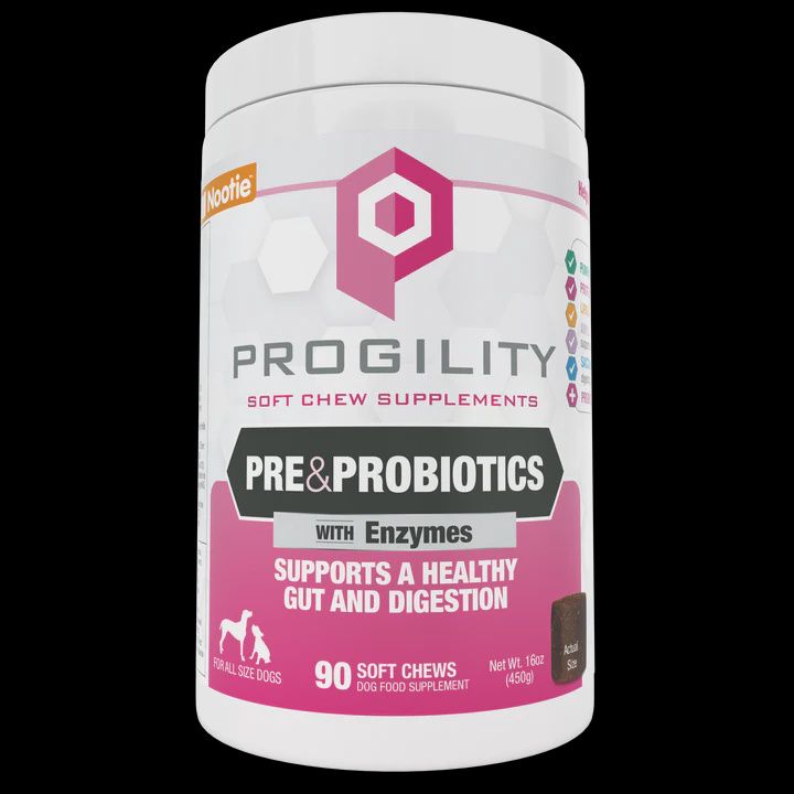 Progility – Suppléments Pré &amp; probiotique avec enzymes, format: 90 morceaux
