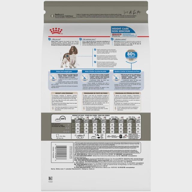 Royal Canin- Soins minceur pour race moyenne 30lbs
