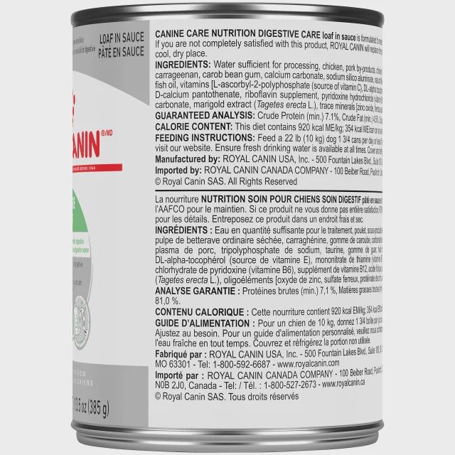 Royal Canin- chien soin digestif pâté en sauce 385gr