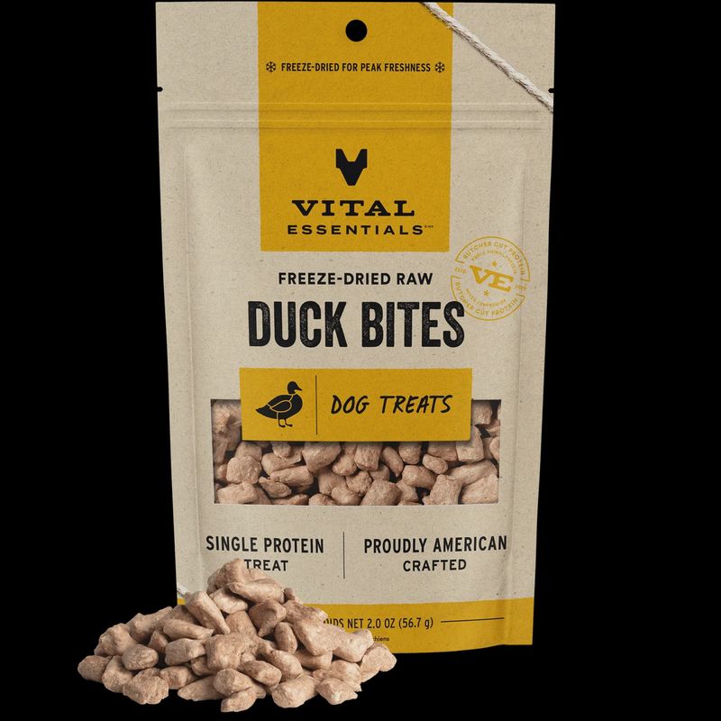 Vital Essentials - Bouché canard lyophilisé pour chien 2oz