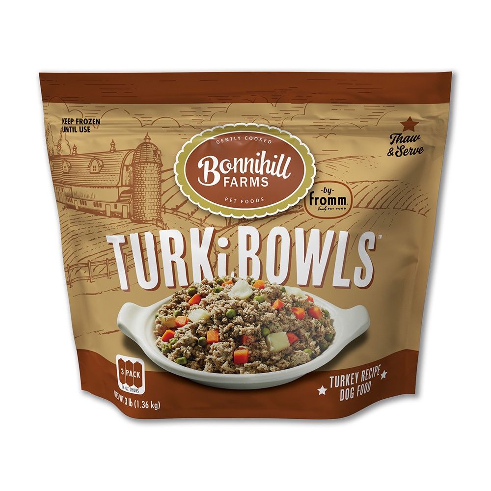 Fromm -Bonnihill Farms- Frozen cooked turkey recipe for dogs, format: Sac 3X1lbs