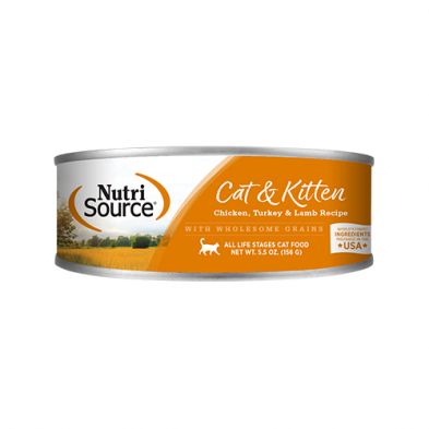 Nutrisource - Conserve, Poulet, Dinde &amp; Agneau, pour chat &amp; chaton, 5.5oz