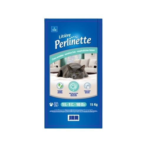 Perlinette -  Litière de silice pour chat sensible – 15kg
