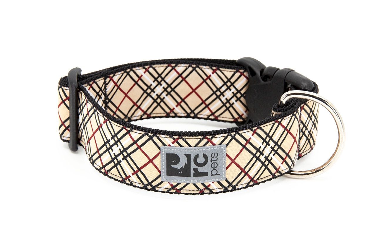 RCPets - Collier Large à motifs, couleur: Écossais beige, format: Grand