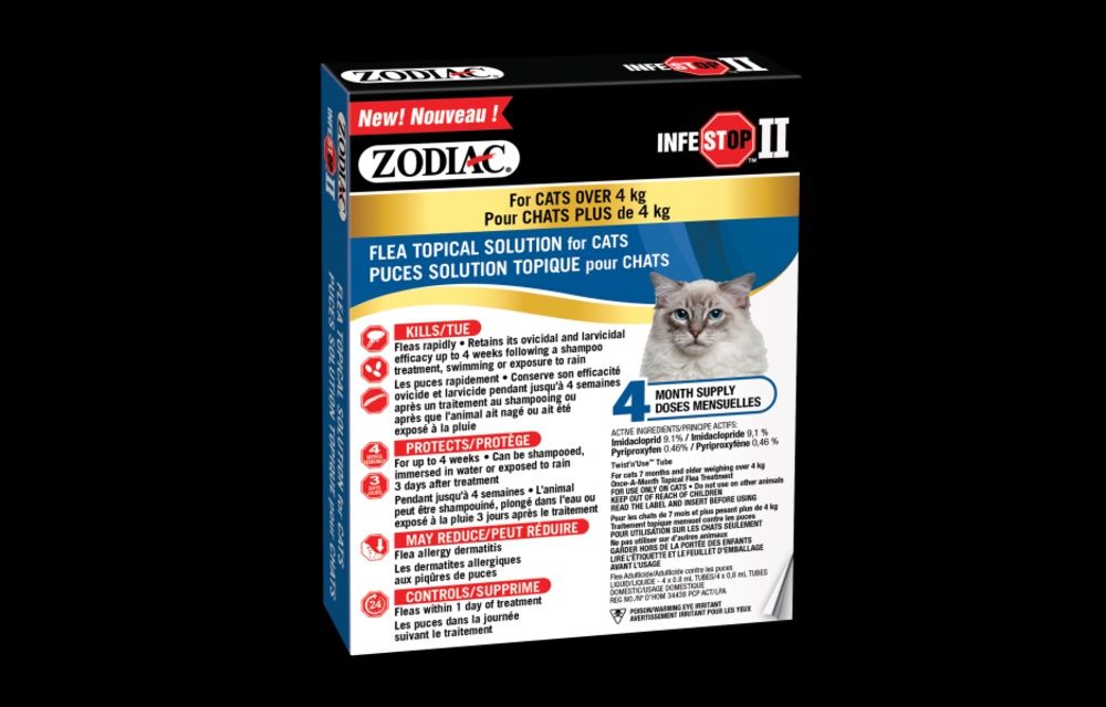 Zodiac - Infestop II - solution topique contre les puces pour chat (4 mois)