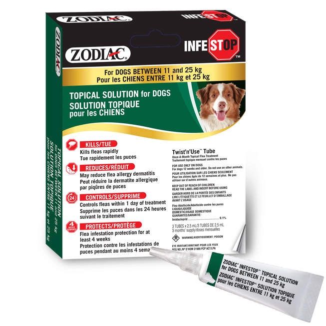 Zodiac - Infestop - solution topique contre les puces pour chien (3 mois)
