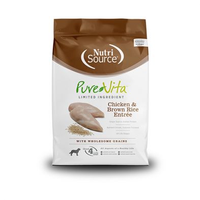 PureVita, Ingrédients limités, Poulet &amp; Riz brun, 25lbs