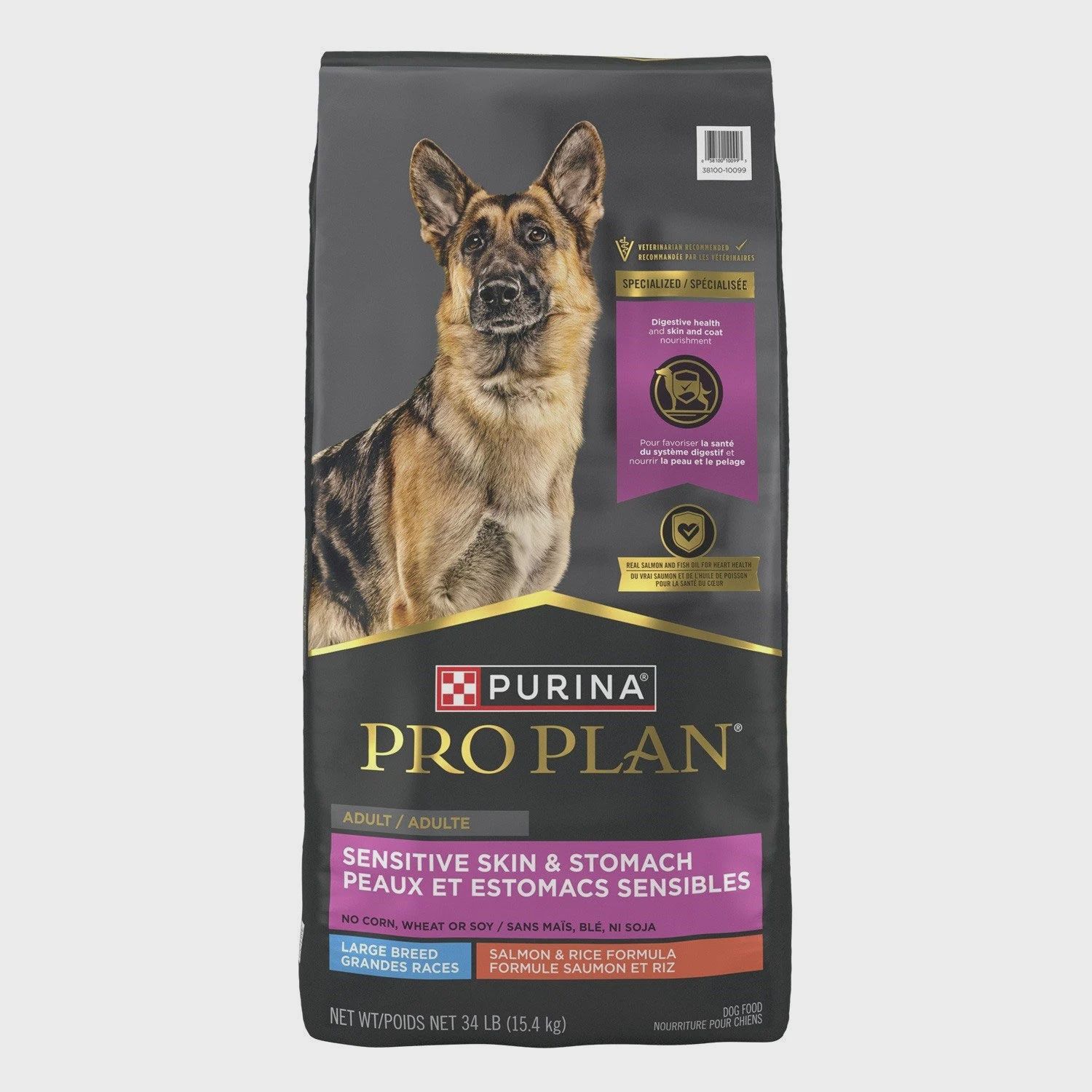 ProPlan - Adulte, Grande Race, Peax &amp; Estomacs sensibles, Saumon &amp; Riz, format: 15.4kg