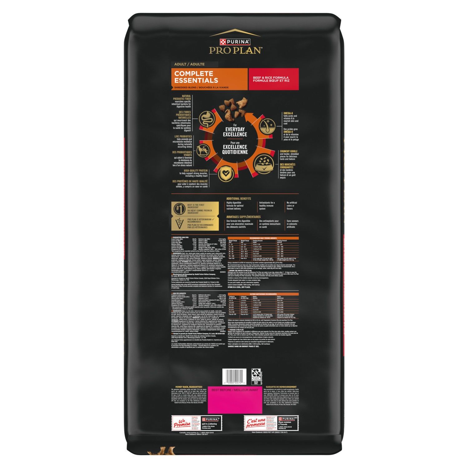 ProPlan - Adulte, Complete Essentials, Boeuf &amp; Riz, Bouchées à la viande