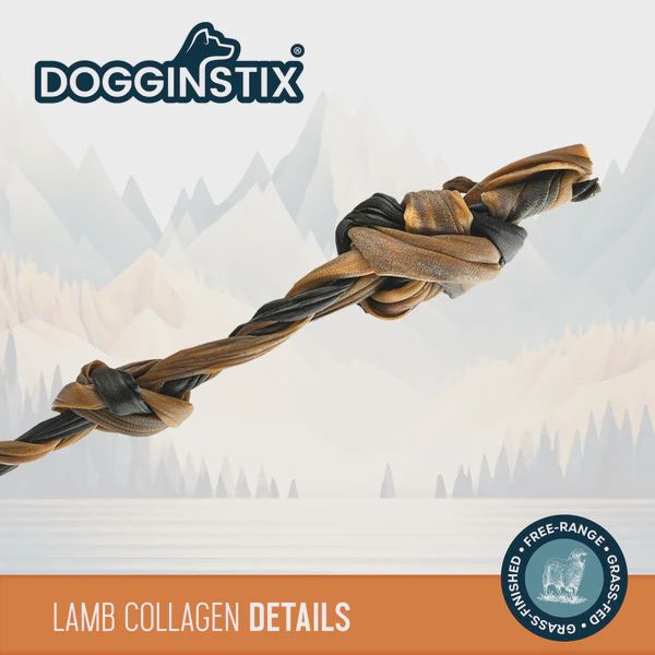 DOGGINSTIX - Lamb Collagen Braid with Knots