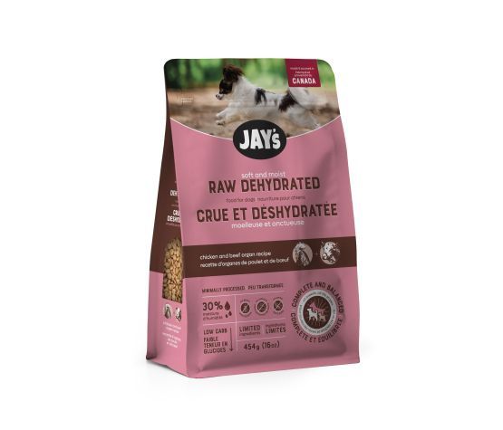 Jay’s Raw &amp; Dehydrated Dog Food – Chicken &amp; Beef Organ Recipe 454 g