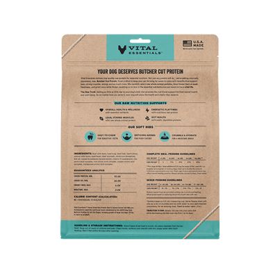 Vital Essentials -Entrée de boeuf &amp; saumon lyophilisé pour chien 14oz