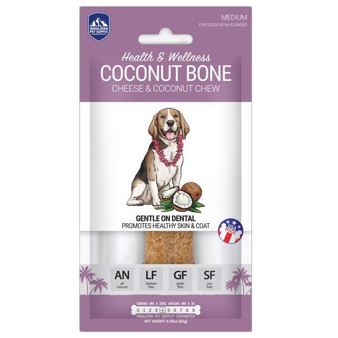 Himalayan Pet Supply - Medium Cheese &amp; Coconut Bone Chew Treat