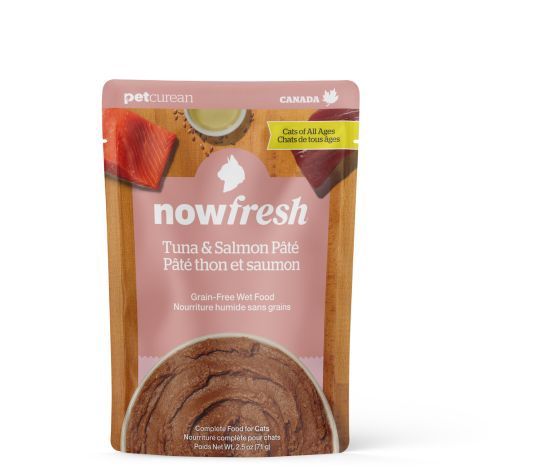 Now Fresh - Pochette humide repas pour chat 2.5oz, ingrédients: Thon &amp; saumon