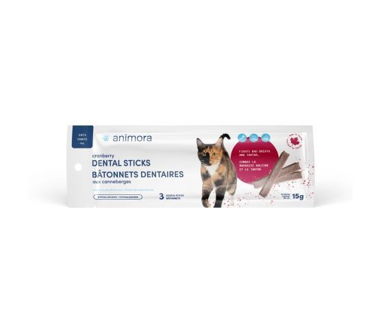 Animora Cranberry Dental Sticks for Cats, 3 Units