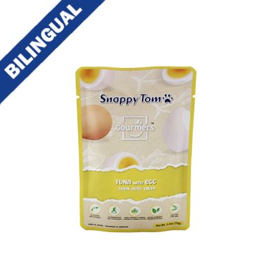 Snappy Tom- nourriture en Pochette  pour chat 70gr, saveur: Thon &amp; oeuf