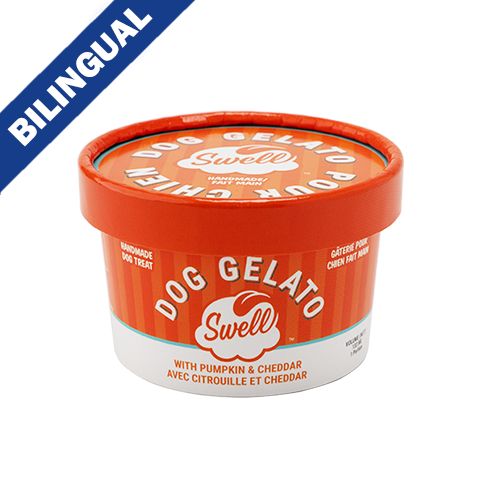 Swell- Gelato pour chien 4.5oz, saveur: Citrouille &amp; cheddar