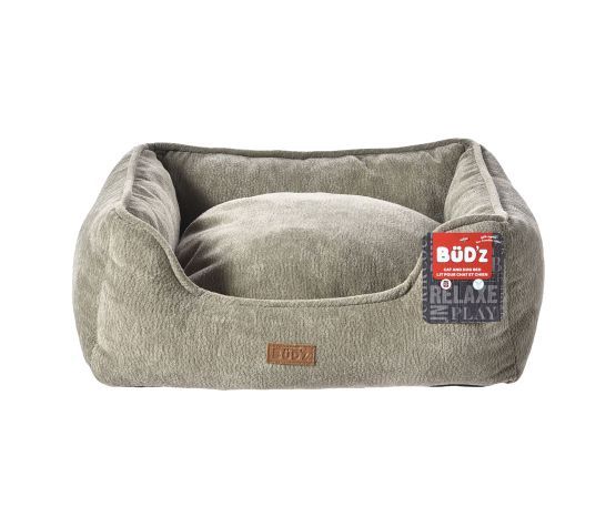 Bud'z - High Edge Bed, The Elegant Ultra Soft - Taupe, Small 50x40x18cm