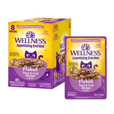 Wellness- Pochette entrées pour chat émietté recette en bouillon 1.4oz unité