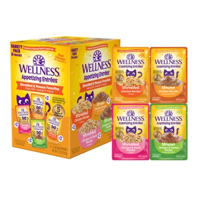 Wellness- Pochette entrées pour chat en mousse infusé de bouillon Boite mixte 8x1.04oz