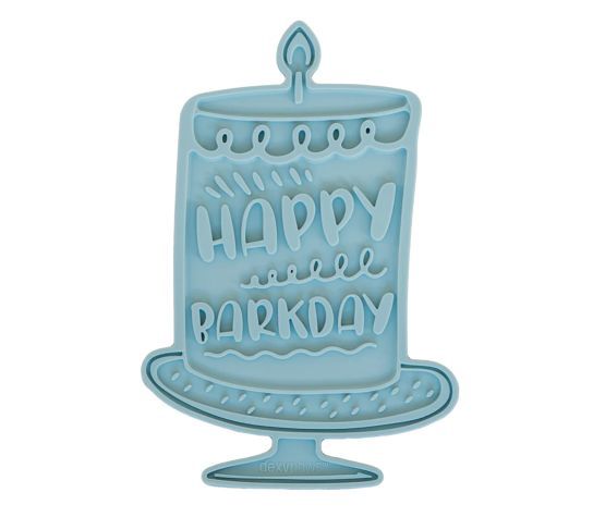 Dexypaws - Blue Party Cake Shaped Silicone Lick Mat with Suction Cup