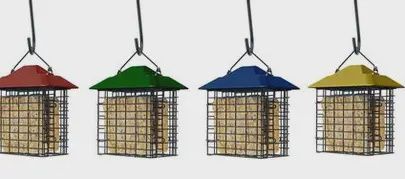 More Birds - Mangeoire, Cage à suif avec toît de couleur