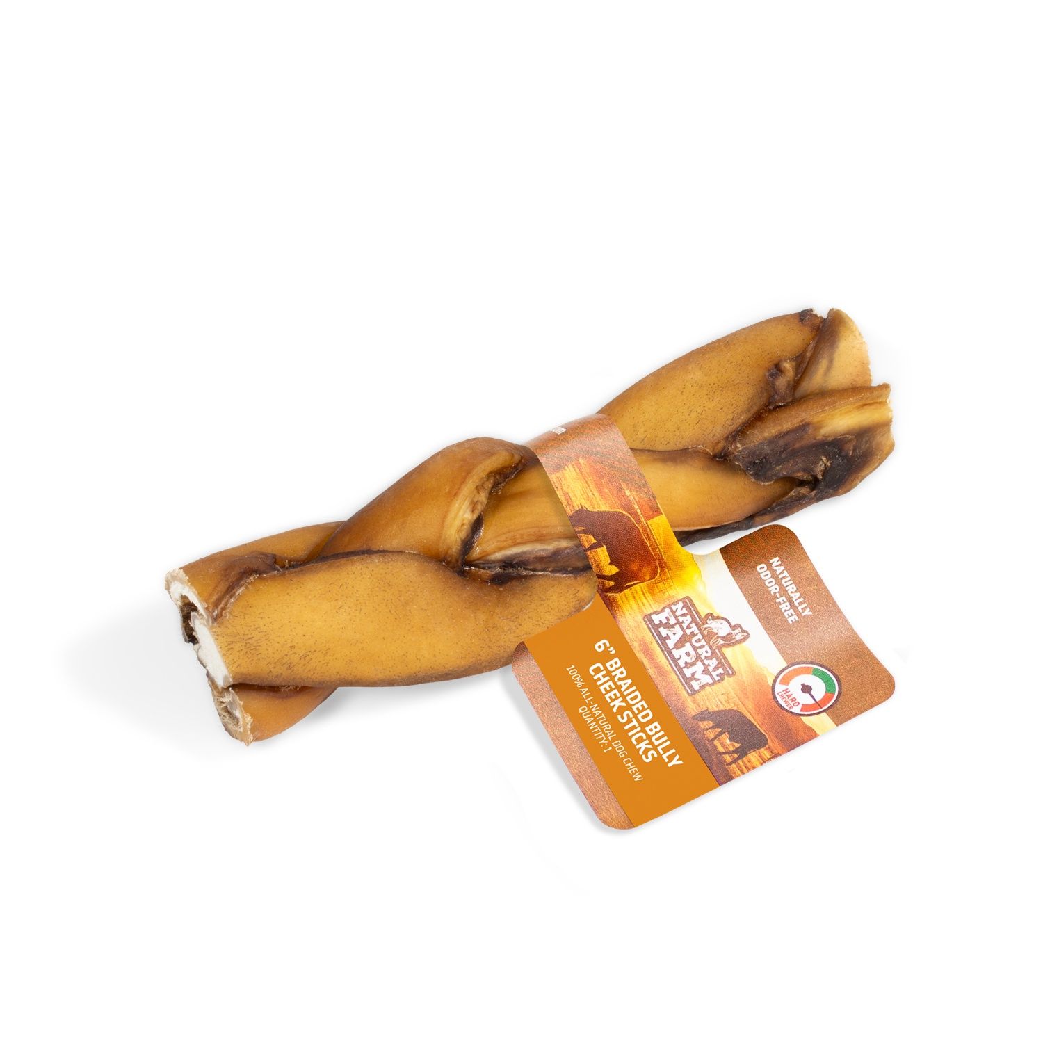 Natural Farm - Bâtonnet tressé de joue de boeuf 6 pouces