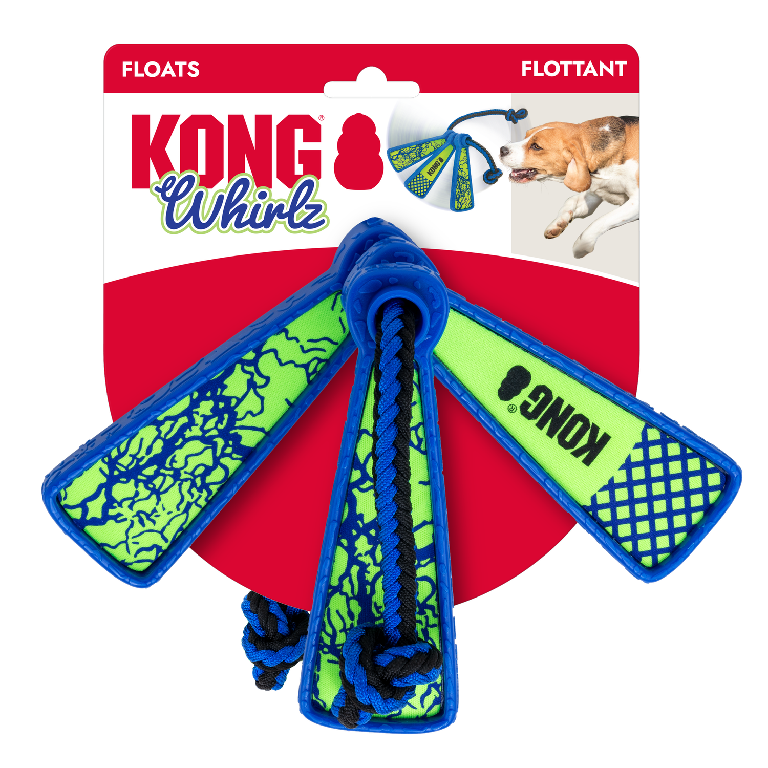 Kong - Whirlz, Rope, Jouet à lancer flottant