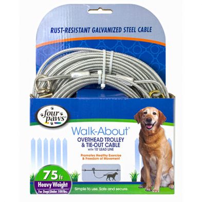 Four Paws - Tie-out cable with pulley for dogs under 100lbs
