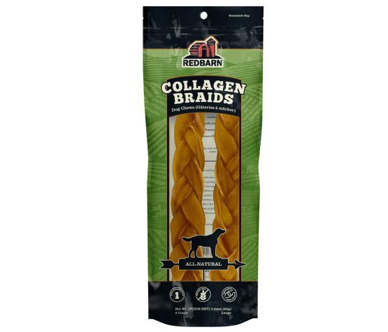 RedBarn -Bâtonnet De Collagène Tressé, Grand 12&quot;, Sac De 2 Unités