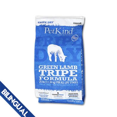 PetKind -Nourriture pour chien formule Agneau et tripe verte, format: 25lbs