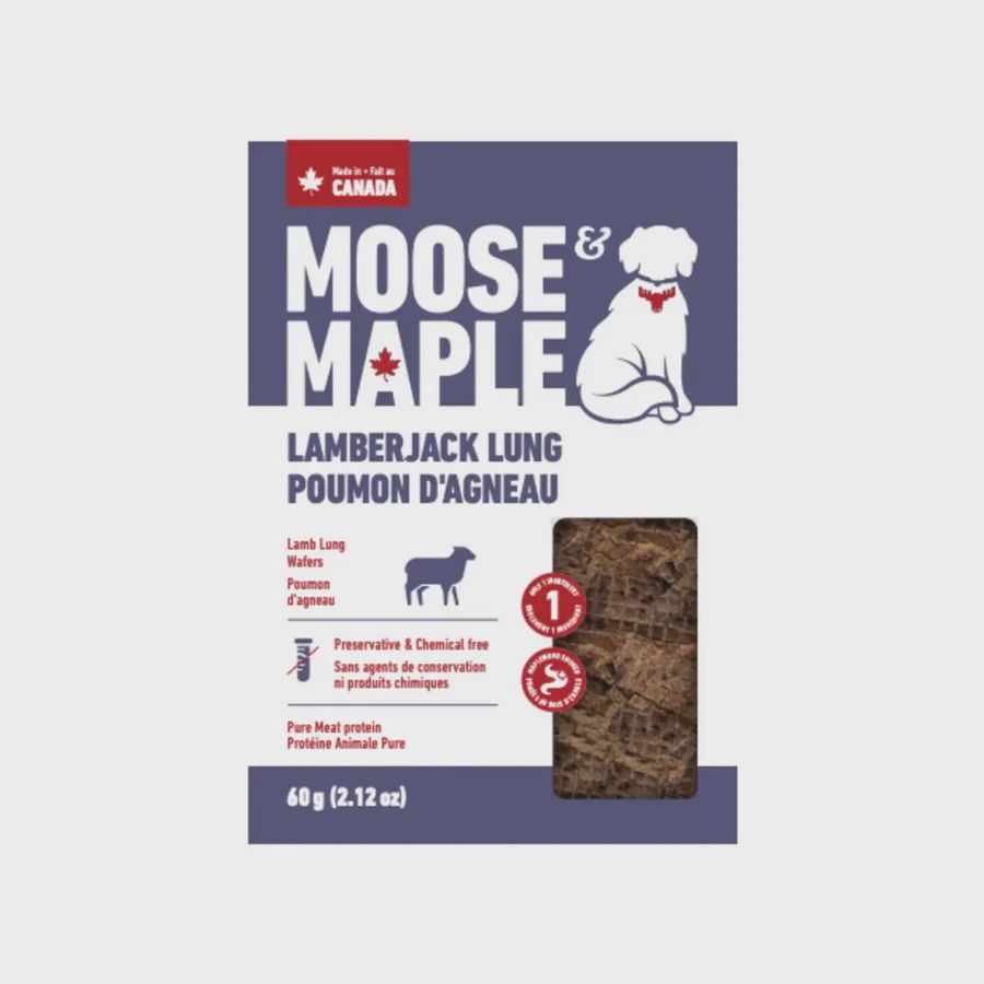 Moose &amp; Maple - Gateries pour chien, Poumon d&#39;agneau, 60g
