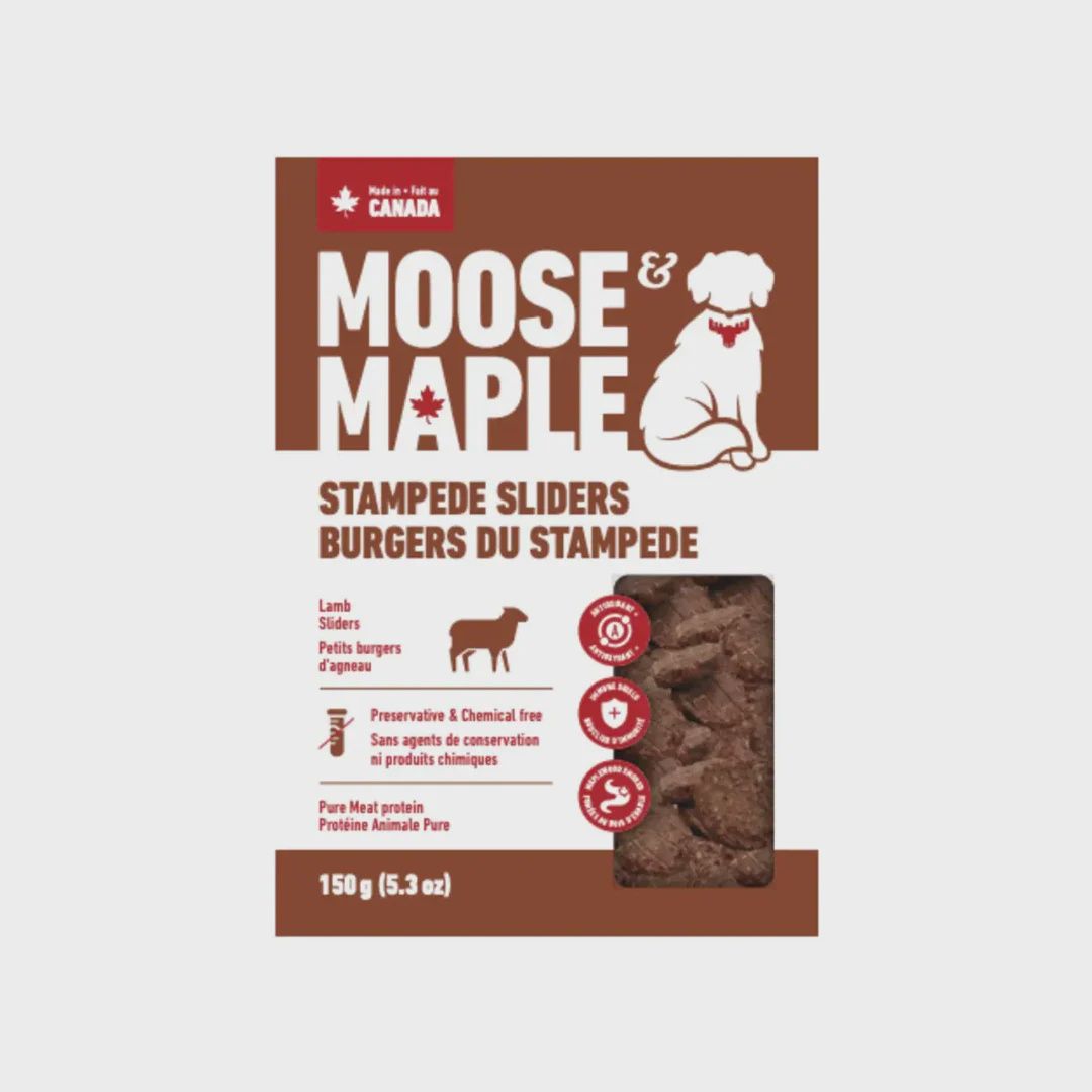 Moose &amp; Maple - Gateries pour chien, Burgers du Stampede, 150g, saveur: Agneau