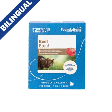 Red Dog Blue Kat - Cru Foundations, Boeuf pour chat 4X1/4lb  (113g)
