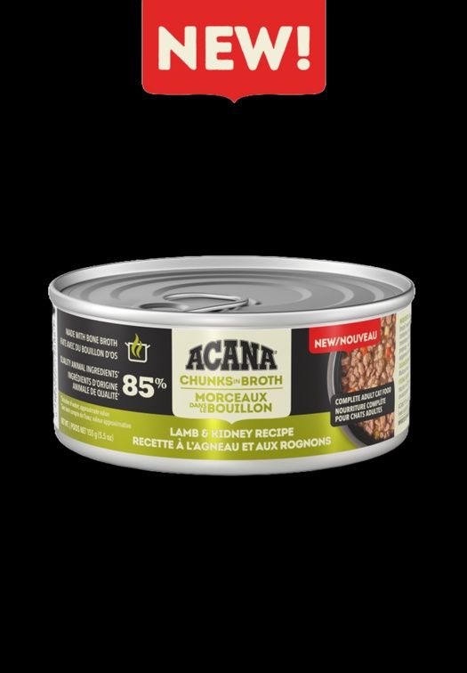 Acana - Wet Cat Food with Bone Broth 5.5oz, ingrédients: Agneau