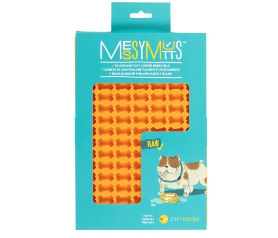 Messy Mutts-Moule à Mini Friandises En Silicone, Pqt De 2 - Orange Et Bleu