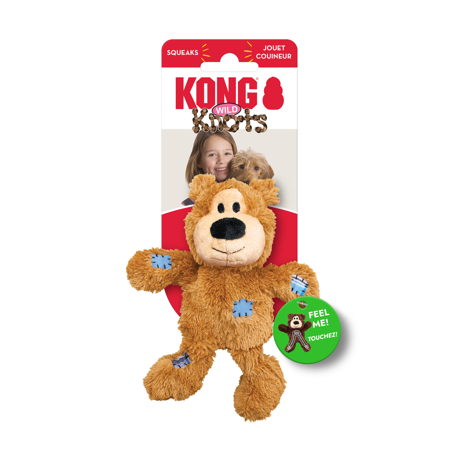 Kong - Knots &quot;Wild&quot; Bear Assorted Colors, Size: Petit-Moyen
