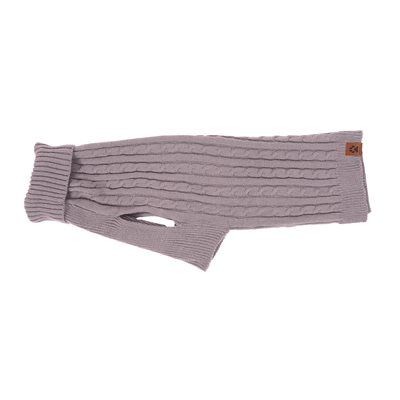 Shedrow K9 - Manteau en tricot torsadé Plus pour chien, couleur: Gris, taille: Médium/Petit
