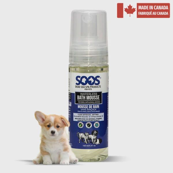 SOOS Pets - Mousse de bain sans rincage pour chien et chat 160ml