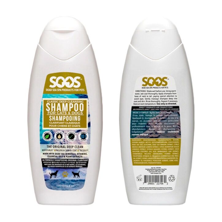 SOOS Pets - shampooing clarifiant classique pour chiens et chats - 500ml
