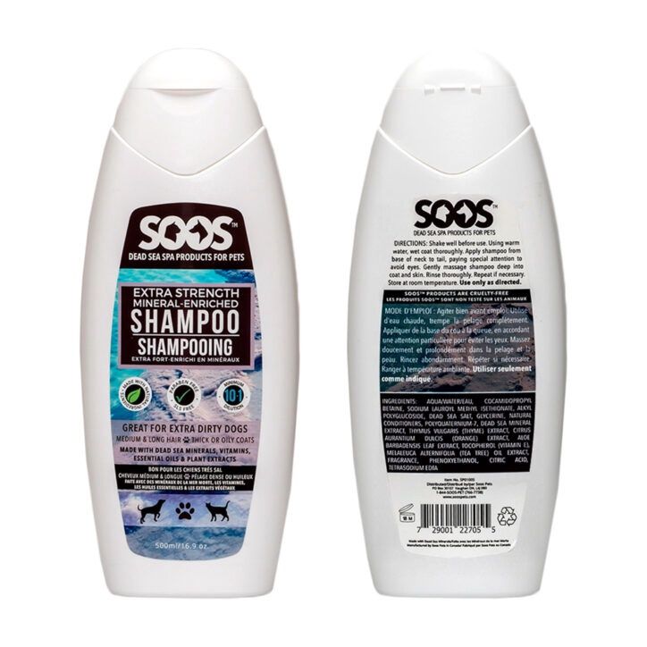SOOS Pets - shampooing extra fort-enrichi en minéraux - 500ml