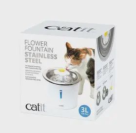 Catit - Flower Fountain with Stainless Steel Top, 3 Liters