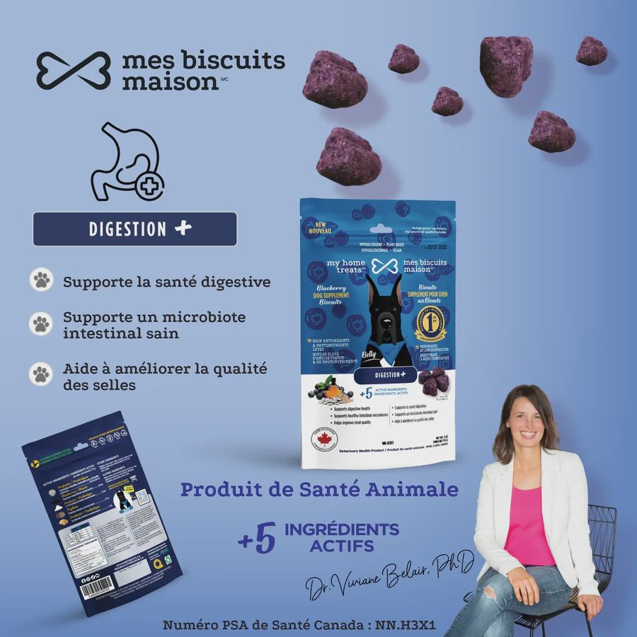 Mes biscuits maison- Biscuit pour chien avec suppléments fonctionnel 170gr