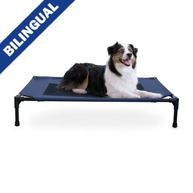 K&amp;H - Elevated Pet Bed - Blue and Black - Large