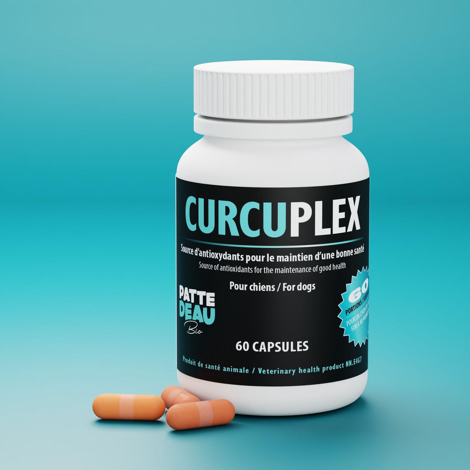 Patte D&#39;Eau Bio - Curcuplex, 60 capsules