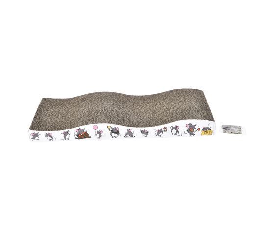 Bud'z - Cardboard Scratching Box with Catnip Bag - Aquatic 53x20.5x10cm