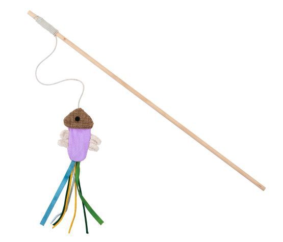 Bud&#39;z - Cat Toy - Fishing Rod 40cm and Jellyfish 19cm, Beige